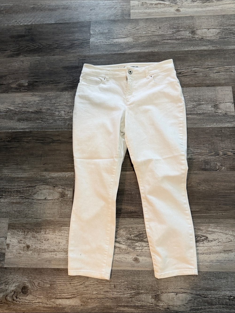 INC International Concepts Women's White Straight-Leg Jeans